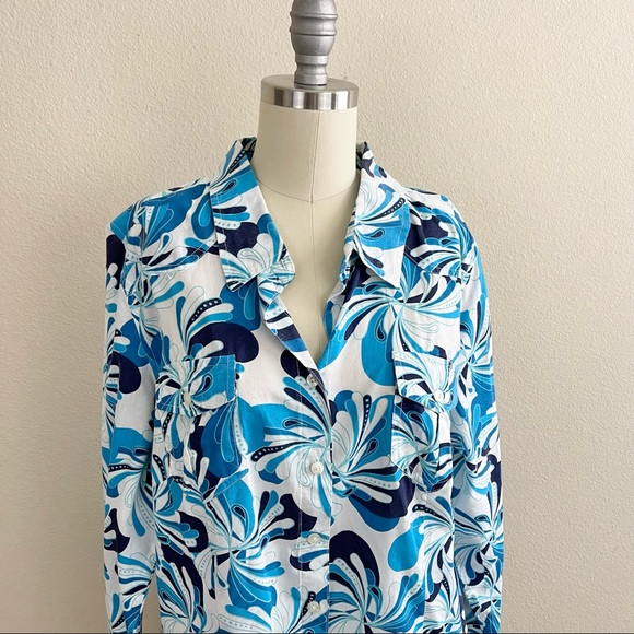 Pappagallo Soleil Button Down Blouse - Picture 2 of 4